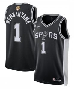 Victor Wembanyama San Antonio Spurs Nike Black Unisex 2026 NBA Finals Patch Swingman Player Jersey