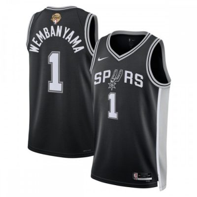 Victor Wembanyama San Antonio Spurs Nike Black Unisex 2026 NBA Finals Patch Swingman Player Jersey