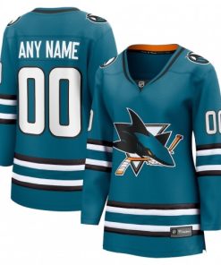 Women's San Jose Sharks Teal Home Breakaway Custom Jersey