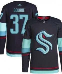 Yanni Gourde Seattle Kraken adidas Home Authentic Primegreen Player Jersey - Navy