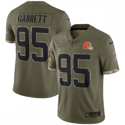 Myles Garrett #95 Cleveland Browns Nike Salute To Service Limited Jersey - Olive