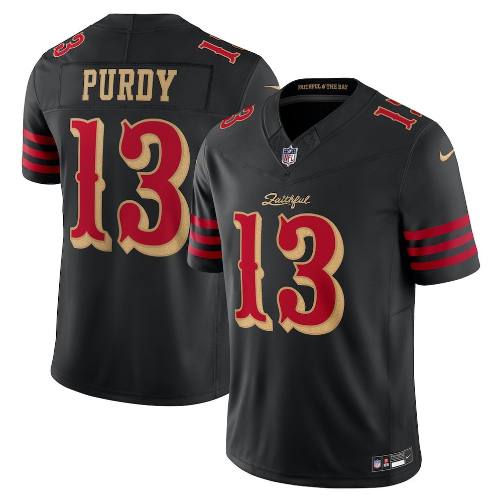 San Francisco 49ers #13 Brock Purdy Black Rivalries Collection F.U.S.E. Vapor Limited Stitched Jersey