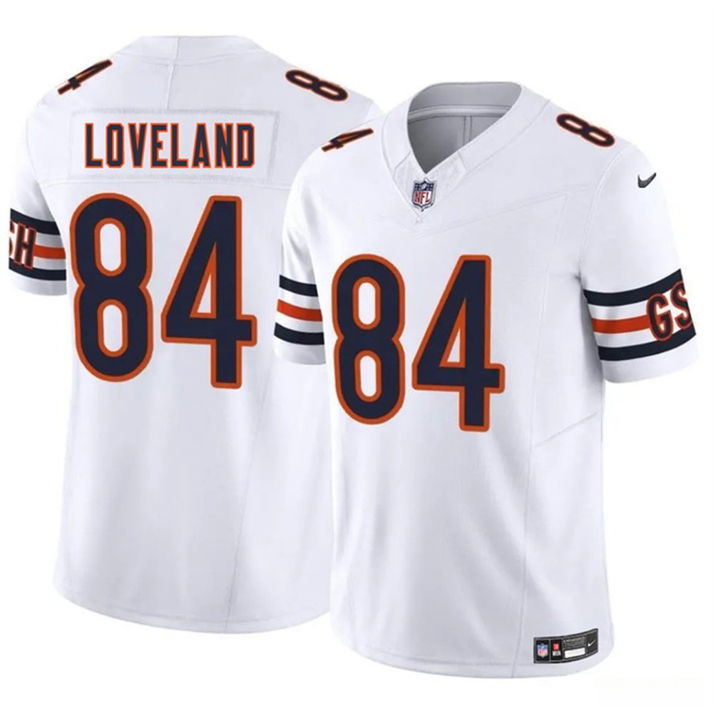 Chicago Bears #84 Colston Loveland White 2025 Draft F.U.S.E. Vapor Untouchable Limited Stitched Football Jersey