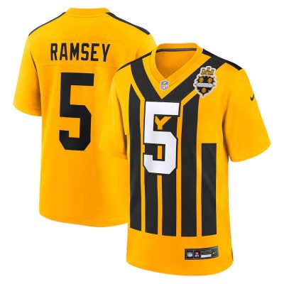 Pittsburgh Steelers #5 Jalen Ramsey Gold Alternate 1933 Throwback Game Jersey