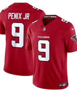 Men's Atlanta Falcons #9 Michael Penix Jr. Nike Red Vapor F.U.S.E. Sewn Down Limited Jersey