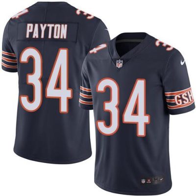 Chicago Bears #34 Walter Payton Navy Blue Stitched NFL Limited Rush Jersey