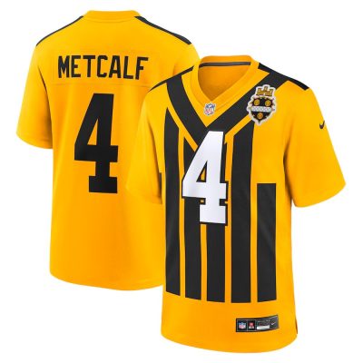 Pittsburgh Steelers #4 DK Metcalf Gold Alternate 1933 Throwback Game Jersey