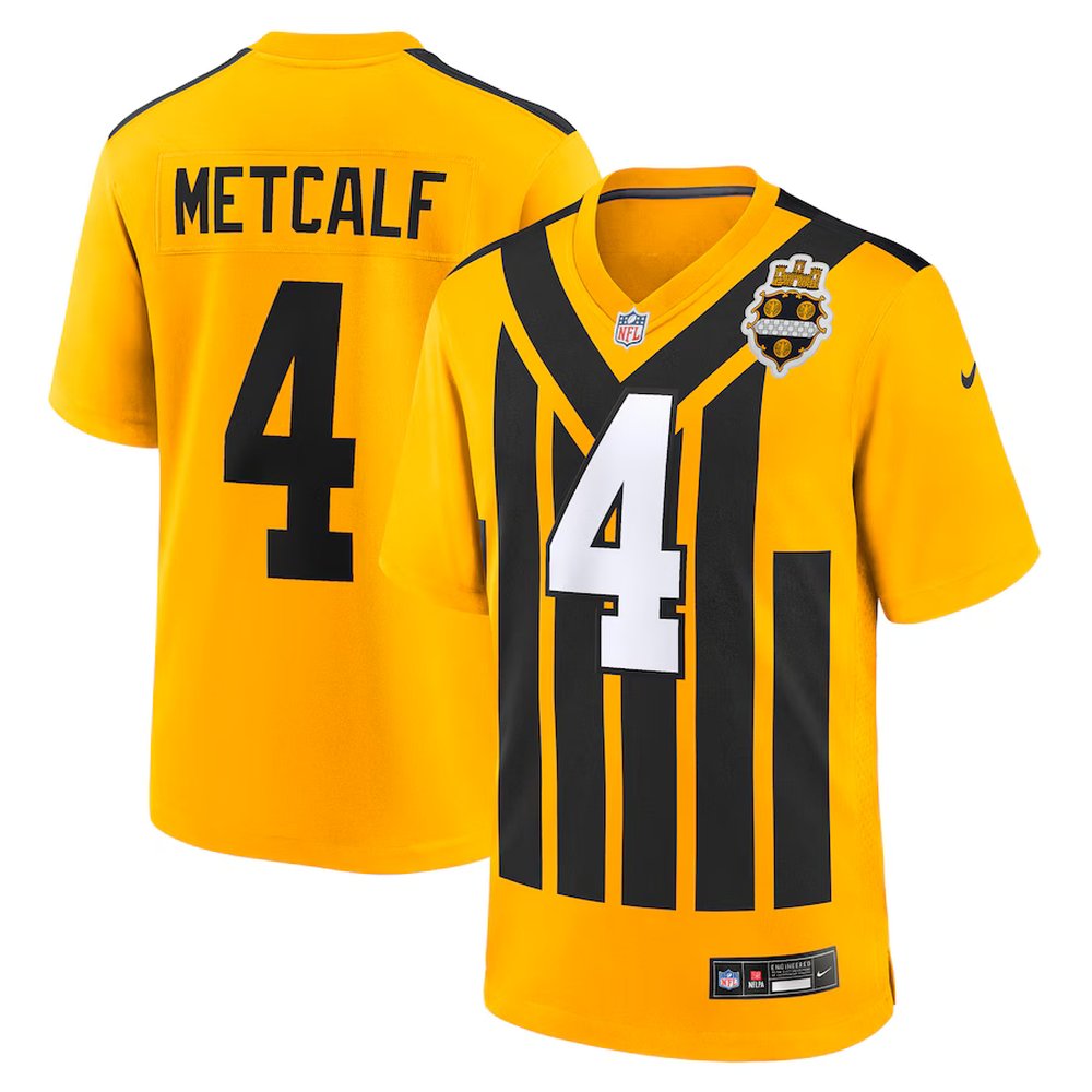 Pittsburgh Steelers #4 DK Metcalf Gold Alternate 1933 Throwback Game Jersey