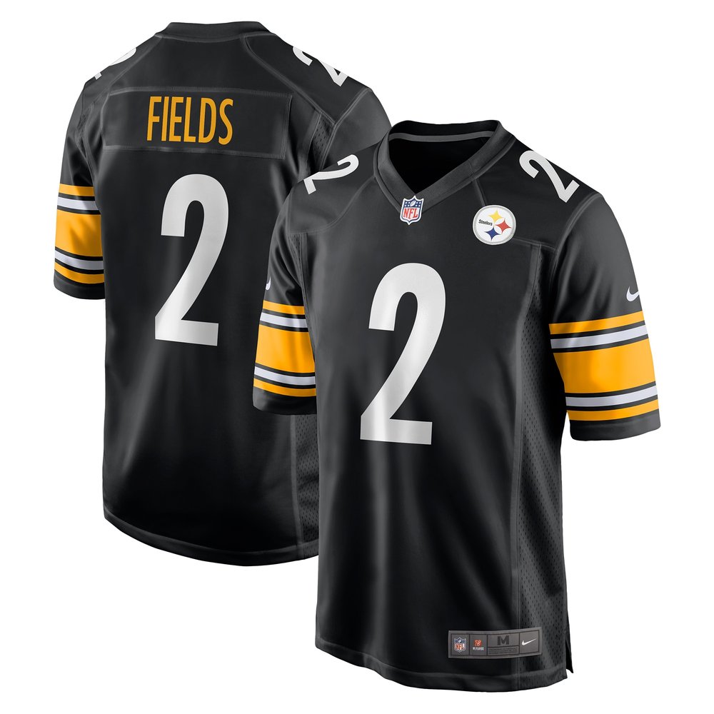 Pittsburgh Steelers Justin Fields Black Game Player Jersey