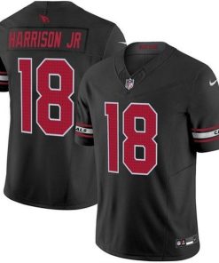 Arizona Cardinals #18 Marvin Harrison Jr Black 2024 Draft F.U.S.E. Vapor Jersey
